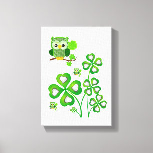Stretched Kanvastryck St. Patrick Day Uggla