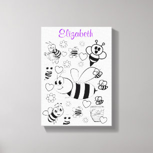 Stretched Kanvastryck White Bumblebee
