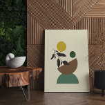 Stretcherad stor Avslutat Boho Modern Wall Art Canvastryck<br><div class="desc">Förbered dig på att bli förtrollad av den här utsträckta stora avslutat målningen, och visa en elegant som illustrerar sol och löv på ett behändigt sätt i en skål. Skapat i en minimalistisk abstrakt stil utstrålar det en luft av enkelhet och sofistikering. Den jordtonspalett som valdes för denna teckning i...</div>