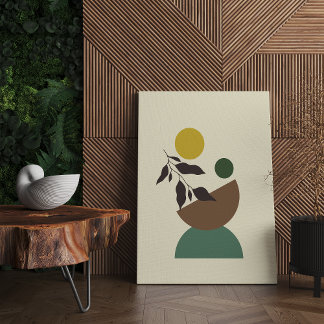 Stretcherad stor Avslutat Boho Modern Wall Art Canvastryck