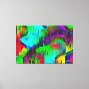 Stretcherad Vatten-skärm 3 staplad 60 x 40 tum Canvastryck