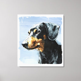 Stretcherat Kanvastryck av en Dachshund