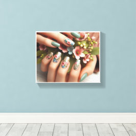 Stretcherat Kanvastryck för ramad Nail Art-utdrag