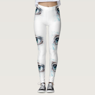 Stretchiga perfekta utseende ögon -Tjejer eller kv Leggings