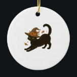 Stretching Black Cat � Witchy Autumn Classic T-Shi Julgransprydnad Keramik<br><div class="desc">Stretching Black Cat � Witchy Autumn Classic T-Shirt</div>