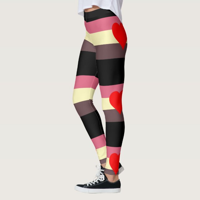 Stretchy Damasker-Toppen för Feedist prideflagga! Leggings (Vänster)
