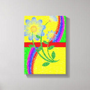 Stretsad Kanvastryck Mors dag Blommigt