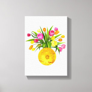 Stretsad Kanvastryck Mors dag Blommigt