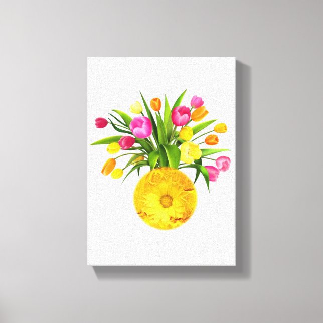 Stretsad Kanvastryck Mors dag Blommigt (Framsida)