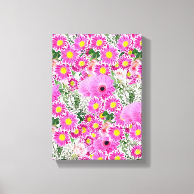 Stretsad Kanvastryck Mors dag Blommigt (Framsida)