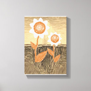Stretsad Kanvastryck Mors dag Blommigt