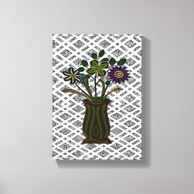 Stretsad Kanvastryck Mors dag Blommigt (Framsida)