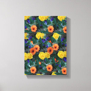 Stretsad Kanvastryck Mors dag Blommigt