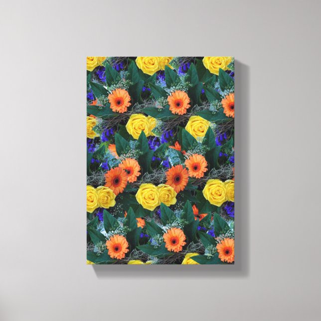 Stretsad Kanvastryck Mors dag Blommigt (Framsida)