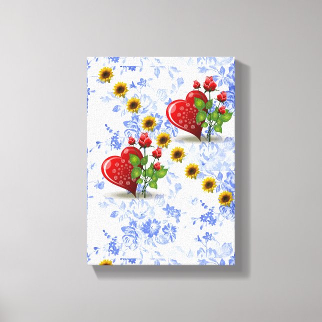 Stretsad Kanvastryck Mors dag Blommigt (Framsida)