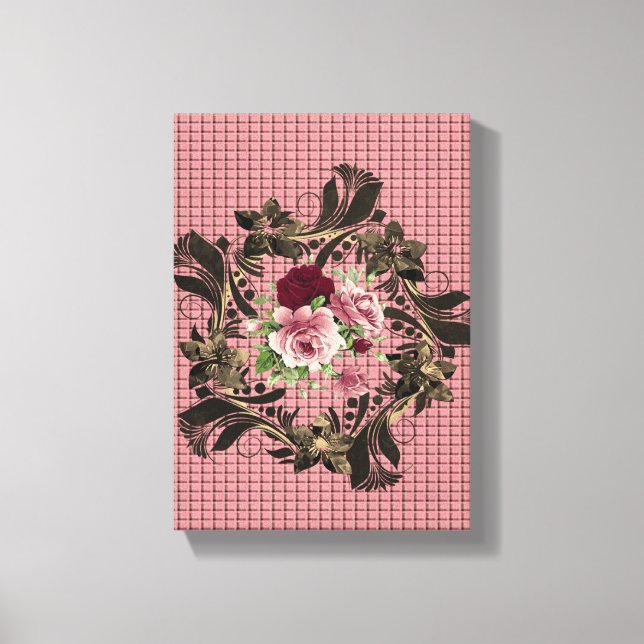 Stretsad Kanvastryck Mors dag Blommigt (Framsida)