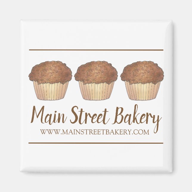 Streusel Crumb Muffin Baked by Bakery Baker Food Magnet (Framsidan)