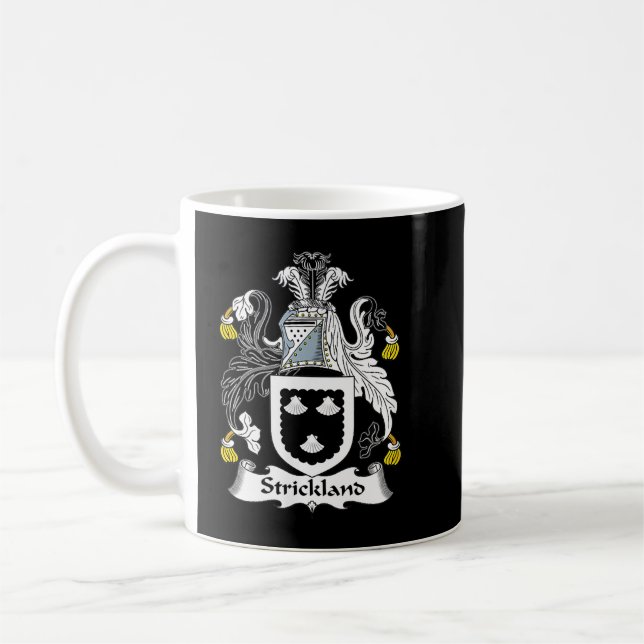 Strickland Jackar Arm Family Crest Kaffemugg (Vänster)