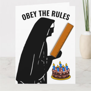 STRICT NUN MED RULER FUNNY CATHOLIC BIRTHDAY KORT