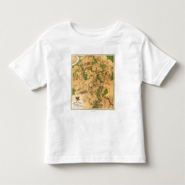 Strid av Antietam - panorama- karta 3 för T Shirt (Framsida)