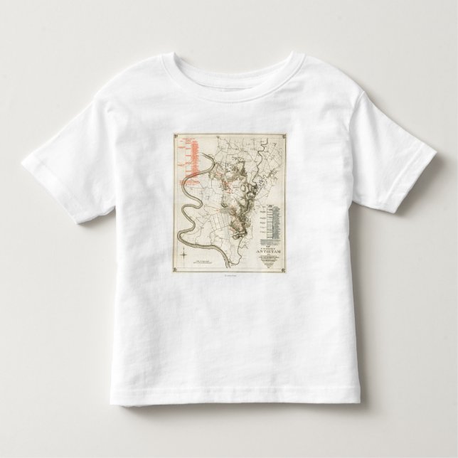 Strid av Antietam - panorama- karta 4 för Tee Shirt (Framsida)