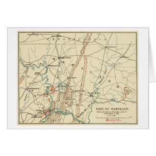 Strid av Antietam - panorama- karta 7 för Hälsningskort