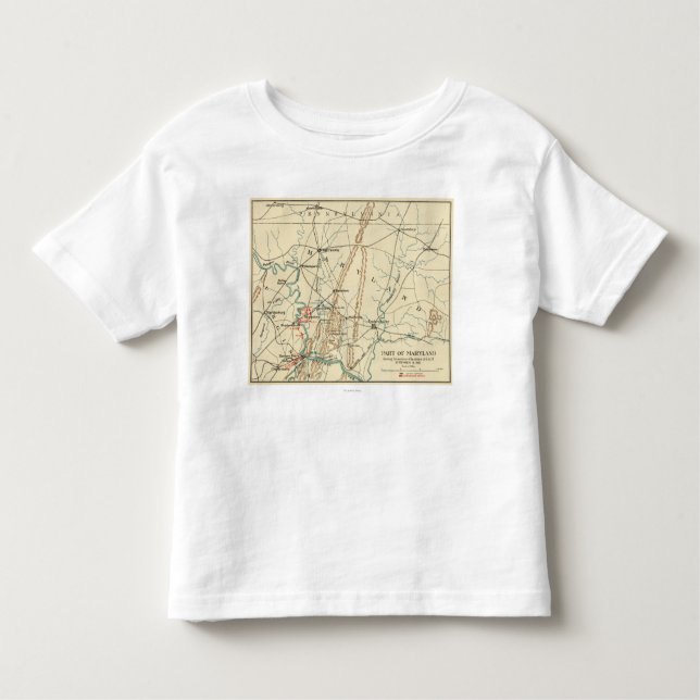 Strid av Antietam - panorama- karta 7 för T Shirt (Framsida)