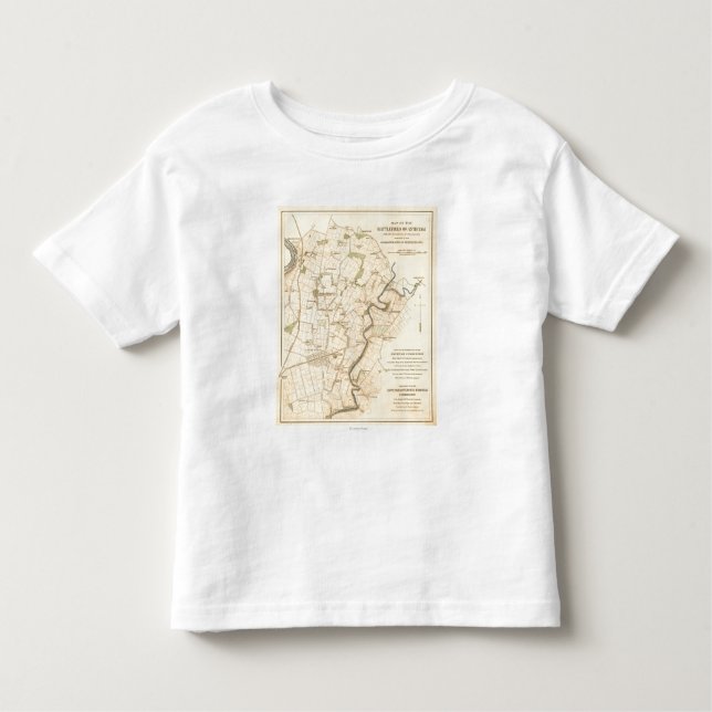Strid av Antietam - panorama- karta för Tee Shirt (Framsida)