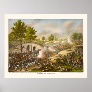 Strid av Antietam visningGeneral McClellan 1862 Poster