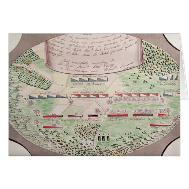Strid av Camden, 1780 Hälsningskort (Framsidan Horizontal)