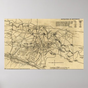 Strid av Chickamauga - panorama- karta 2 för Poster