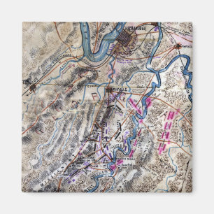 Strid av Chickamauga - panorama- karta för Magnet