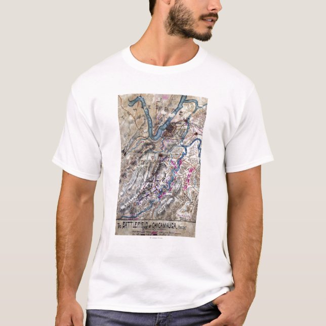 Strid av Chickamauga - panorama- karta för T-shirt (Framsida)