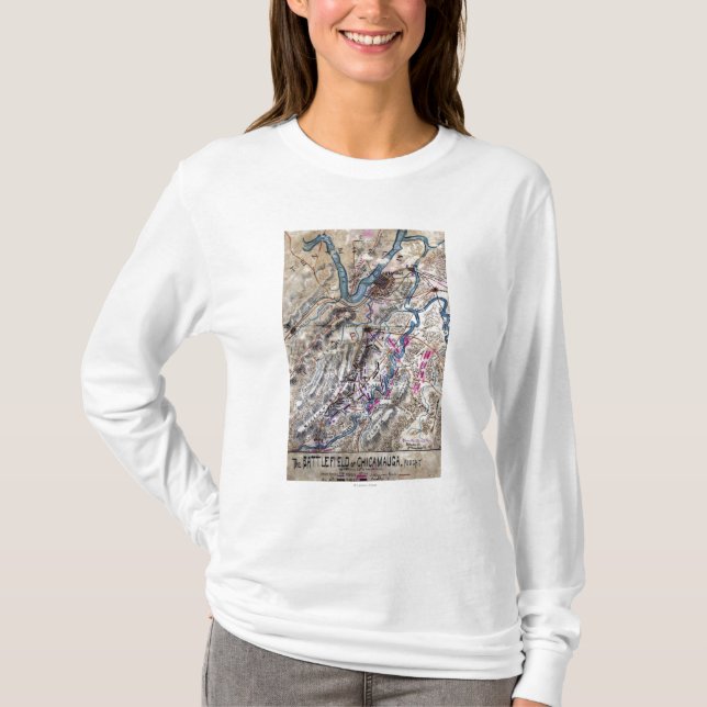 Strid av Chickamauga - panorama- karta för Tee (Framsida)