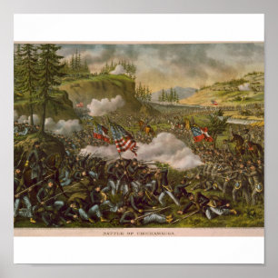 Strid av Chickamauga som publiceras circa 1890 Poster