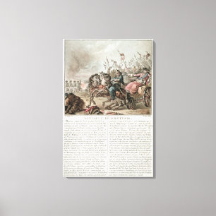 Strid av Fontenoy, 1745 som inristas av Louis Le Canvastryck