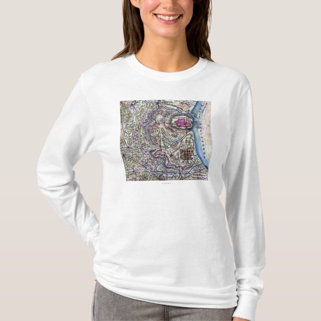 Strid av fort Donelson - panorama- inbördeskrig T Shirt (Framsida)