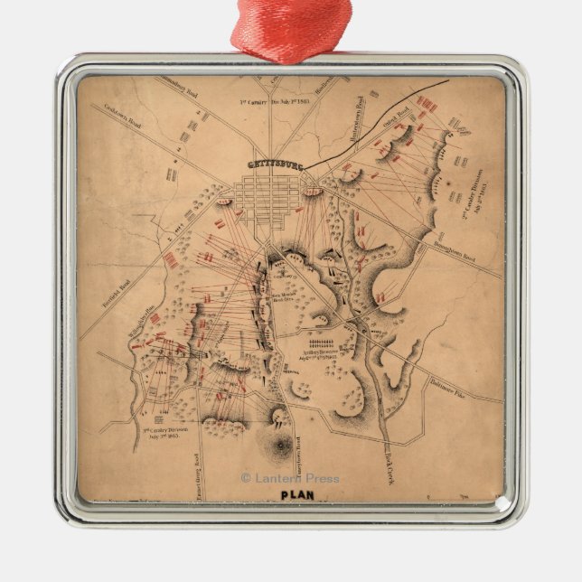 Strid av Gettysburg 11 Julgransprydnad Metall (Framsidan)