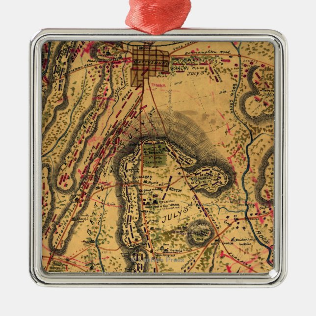 Strid av Gettysburg Julgransprydnad Metall (Framsidan)