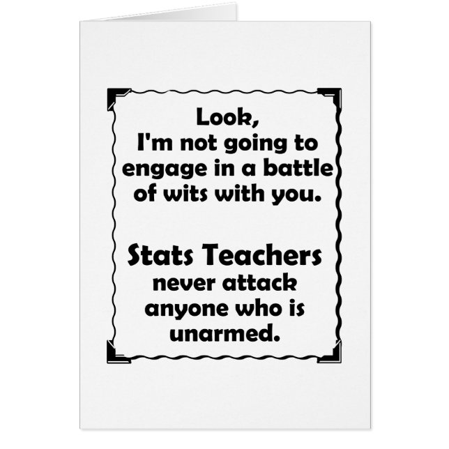 Strid av intelligensstatistik-lärare OBS kort (Framsidan)