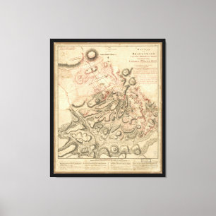 Strid av kartan 1784 för Brandywine Canvastryck