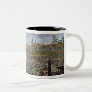 Strid av Leipzig, 19th Oktober 1813 Två-Tonad Mugg