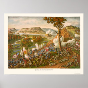 Strid av missions- Ridge vid Kurz & Allison 1863 Poster