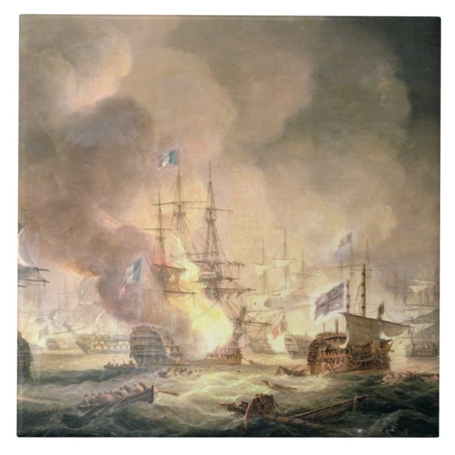 Strid av Nilen, 1st Augusti 1798 på 10pm, 1834 Kakelplatta (Framsidan)