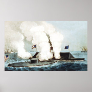 Strid av övervaka och Merrimacken Poster