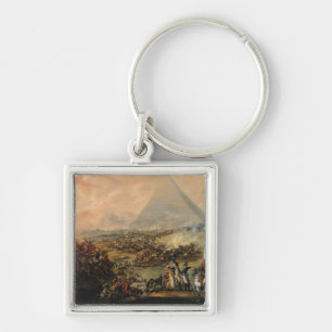Strid av pyramider, 21 Juli 1798 Fyrkantig Silverfärgad Nyckelring