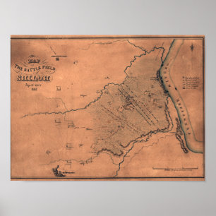Strid av Shiloh - panorama- karta 2 för Poster