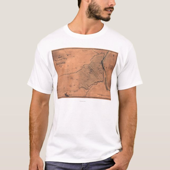 Strid av Shiloh - panorama- karta 5 för Tee (Framsida)