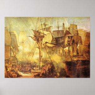 Strid av Trafalgar av den Joseph Mallord turner Poster