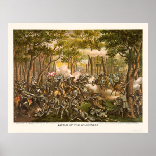 Strid av vildmarken av Kurz och Allison 1864 Poster
